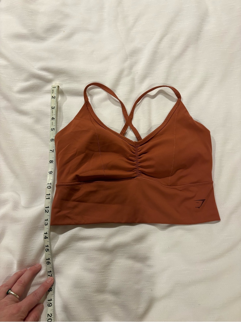 Gymshark Rust Ruched Crossback Sports Bra - Picture 2 of 3